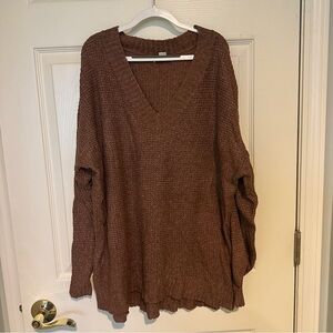 American Eagle Outfitters Brown V-Neck Sweater